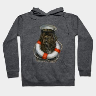 Newfoundland Dog with Life Ring and Sailor Cap Hoodie